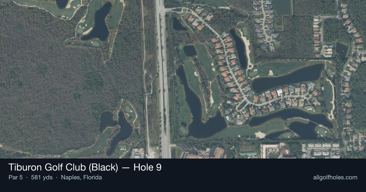 Hole 9 aerial at Tiburon Golf Club (Black)