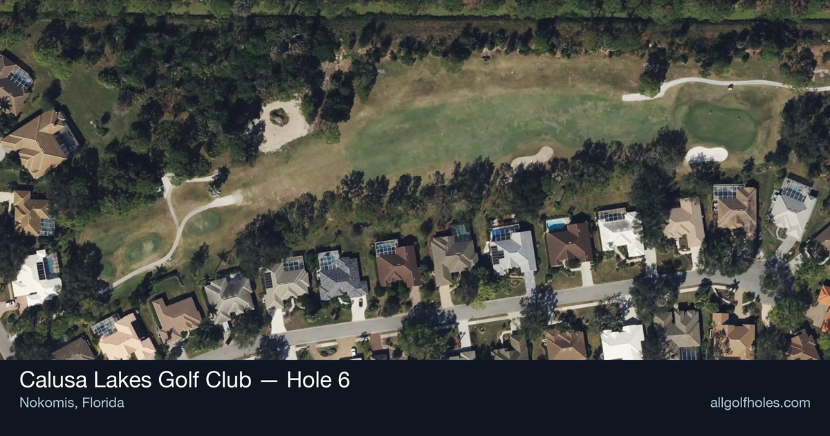 Hole 6 aerial at Calusa Lakes Golf Club