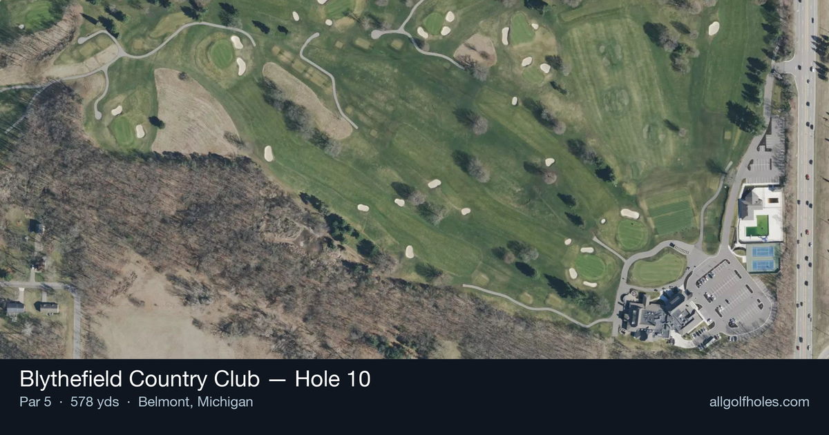 Hole 10 aerial at Blythefield Country Club