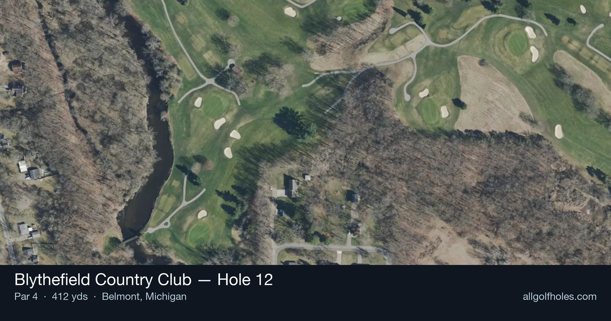 Hole 12 aerial at Blythefield Country Club