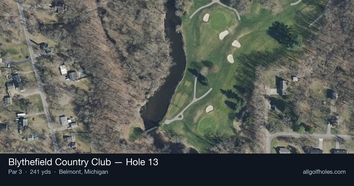 Hole 13 aerial at Blythefield Country Club