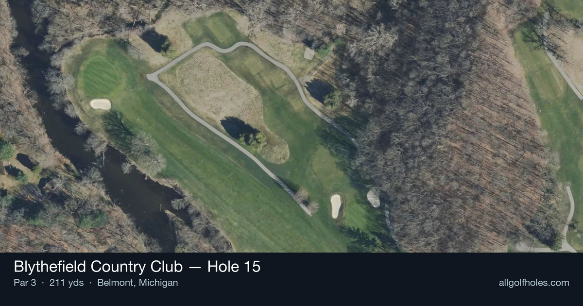 Hole 15 aerial at Blythefield Country Club