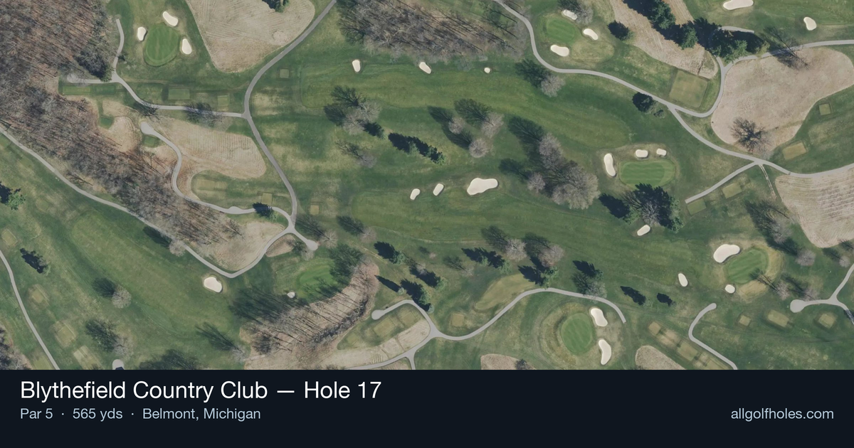 Hole 17 aerial at Blythefield Country Club
