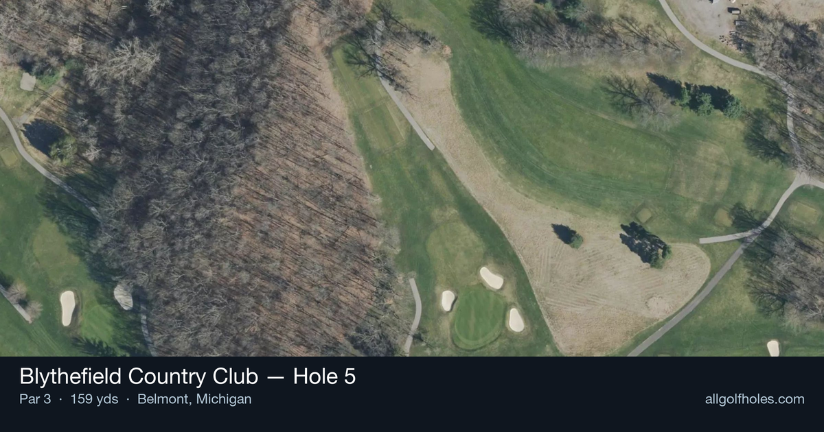 Hole 5 aerial at Blythefield Country Club