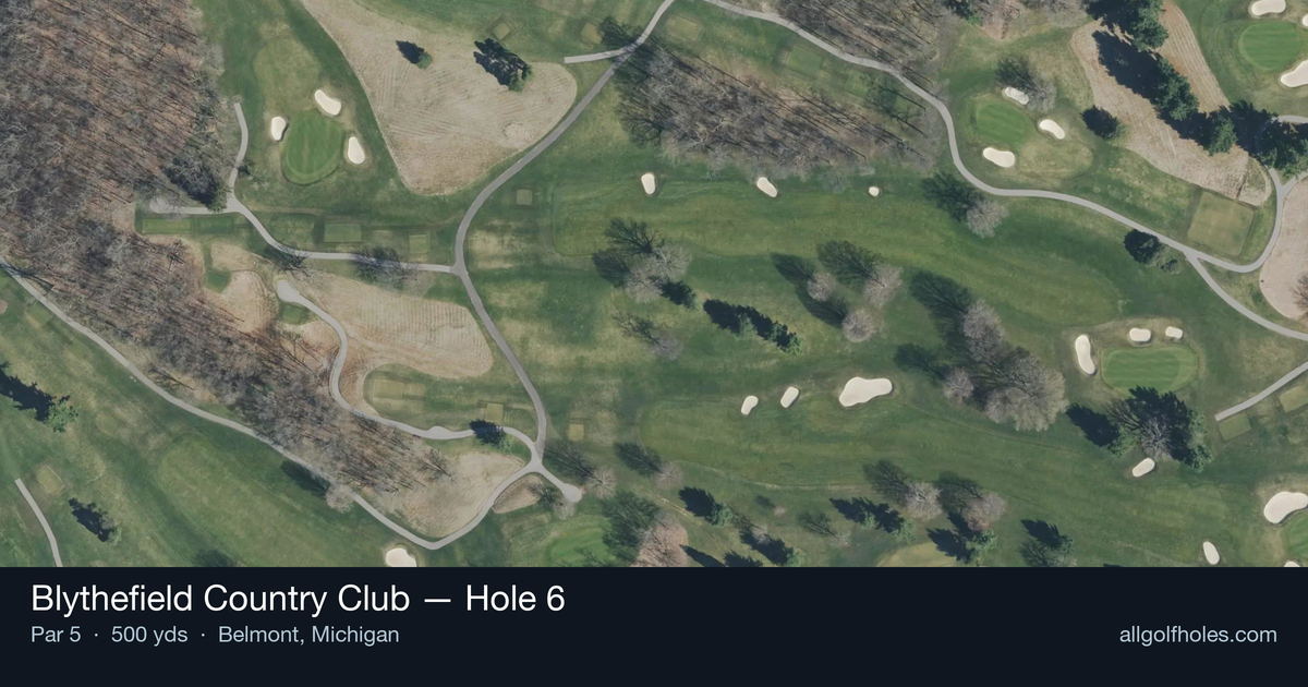 Hole 6 aerial at Blythefield Country Club