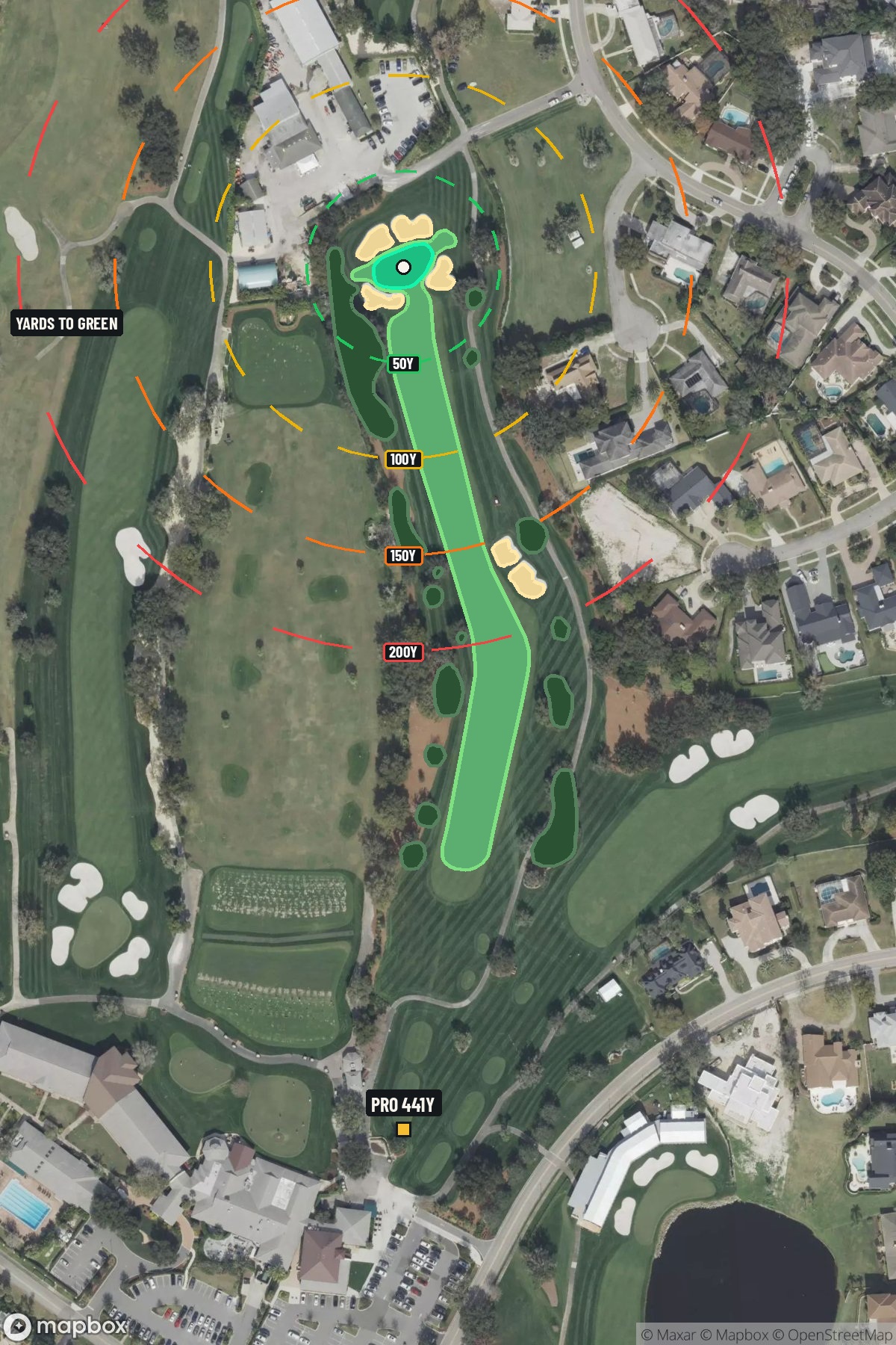 Hole 1 aerial at Bay Hill Club & Lodge