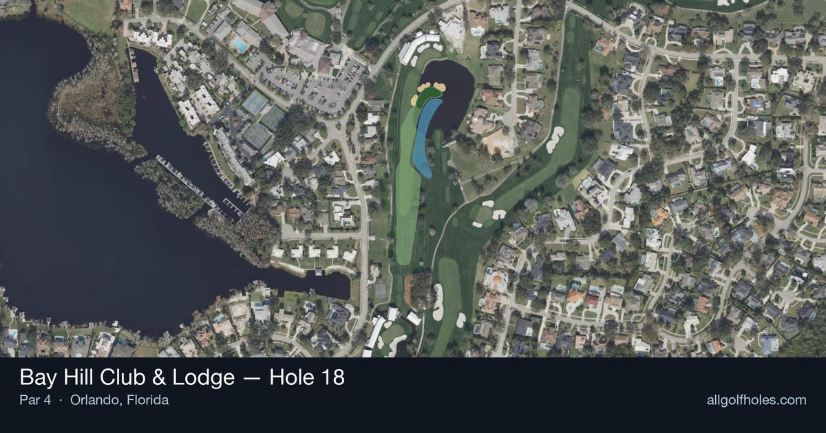 Hole 18 aerial at Bay Hill Club & Lodge
