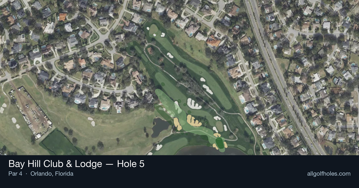 Hole 5 aerial at Bay Hill Club & Lodge