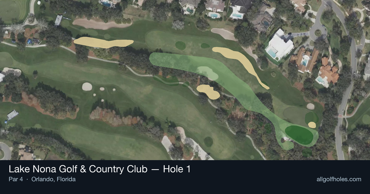 Hole 1 aerial at Lake Nona Golf & Country Club
