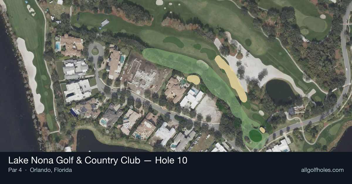 Hole 10 aerial at Lake Nona Golf & Country Club