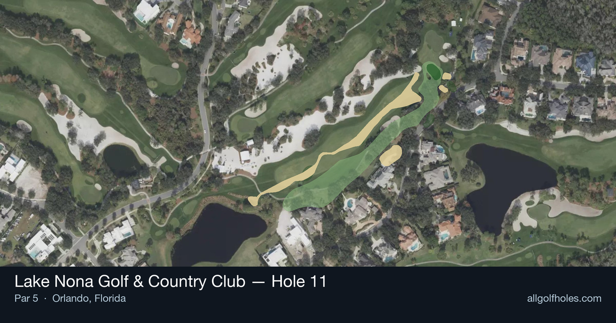 Hole 11 aerial at Lake Nona Golf & Country Club