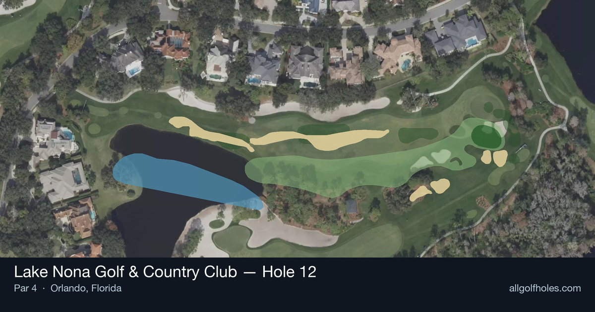 Hole 12 aerial at Lake Nona Golf & Country Club