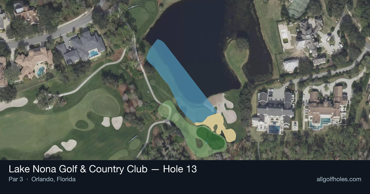 Hole 13 aerial at Lake Nona Golf & Country Club