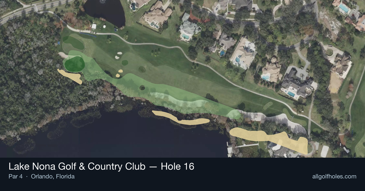 Hole 16 aerial at Lake Nona Golf & Country Club
