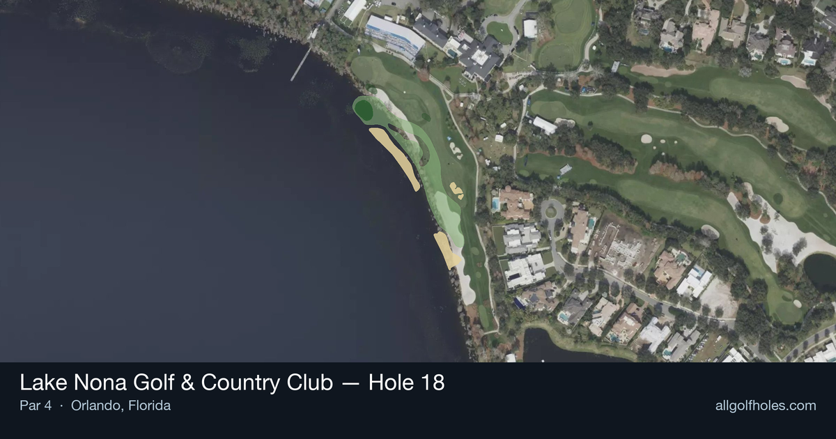 Hole 18 aerial at Lake Nona Golf & Country Club