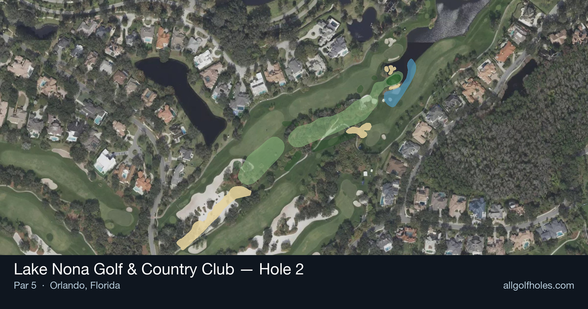 Hole 2 aerial at Lake Nona Golf & Country Club