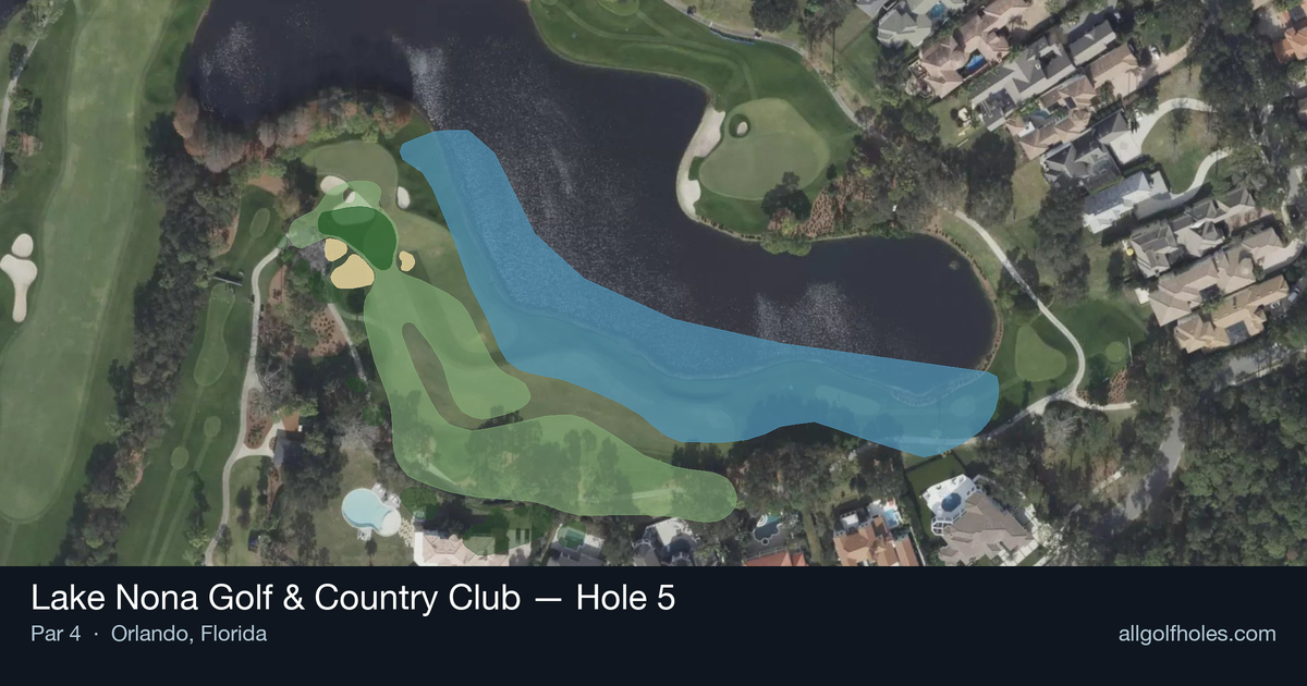 Hole 5 aerial at Lake Nona Golf & Country Club