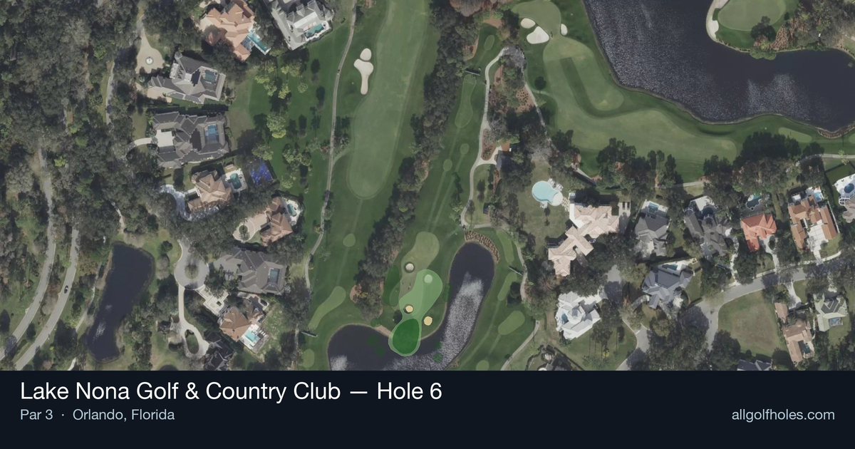 Hole 6 aerial at Lake Nona Golf & Country Club