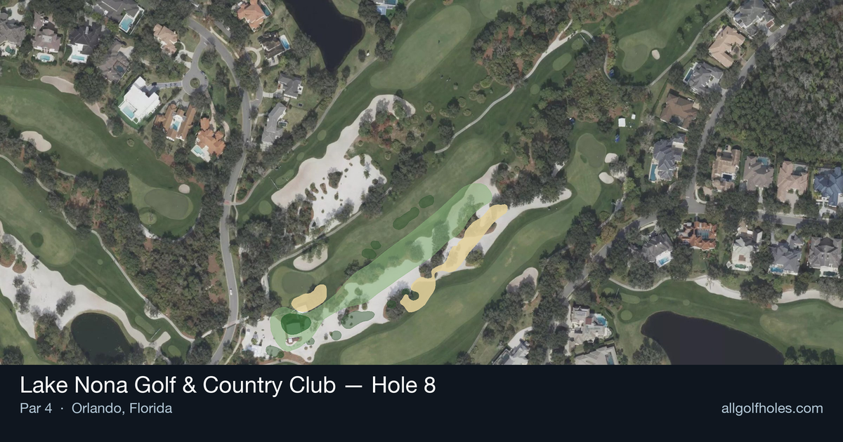 Hole 8 aerial at Lake Nona Golf & Country Club