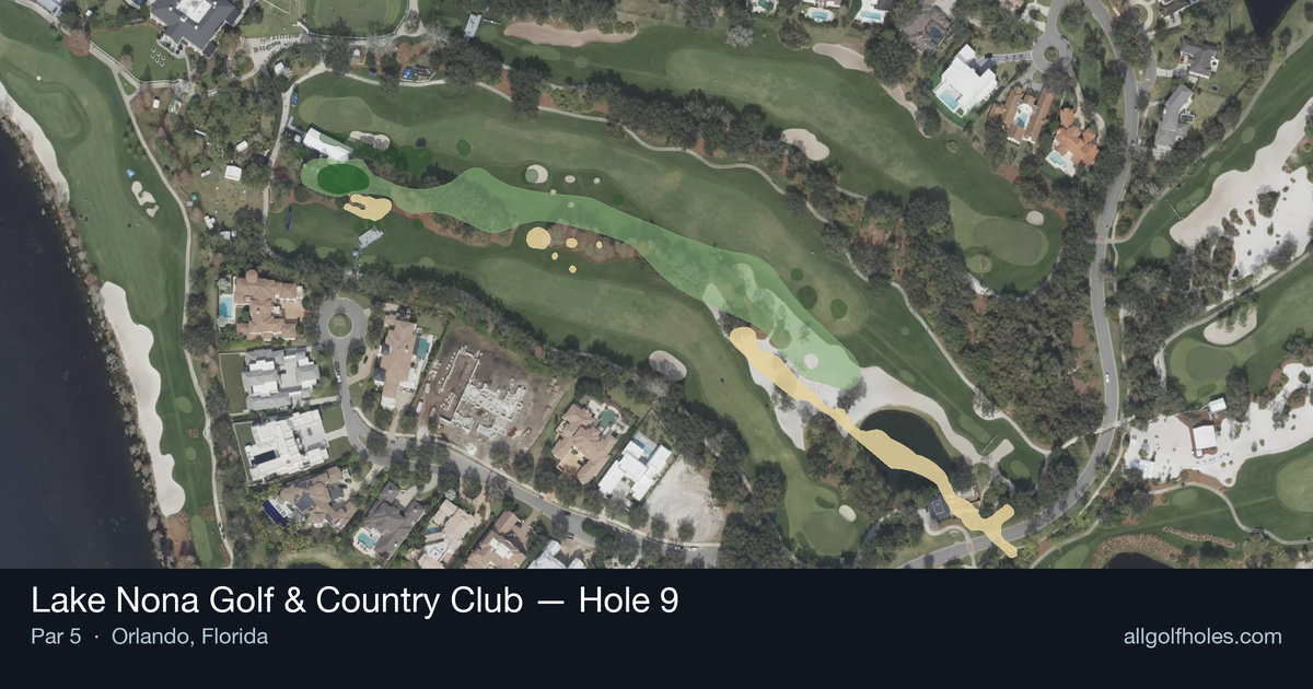 Hole 9 aerial at Lake Nona Golf & Country Club