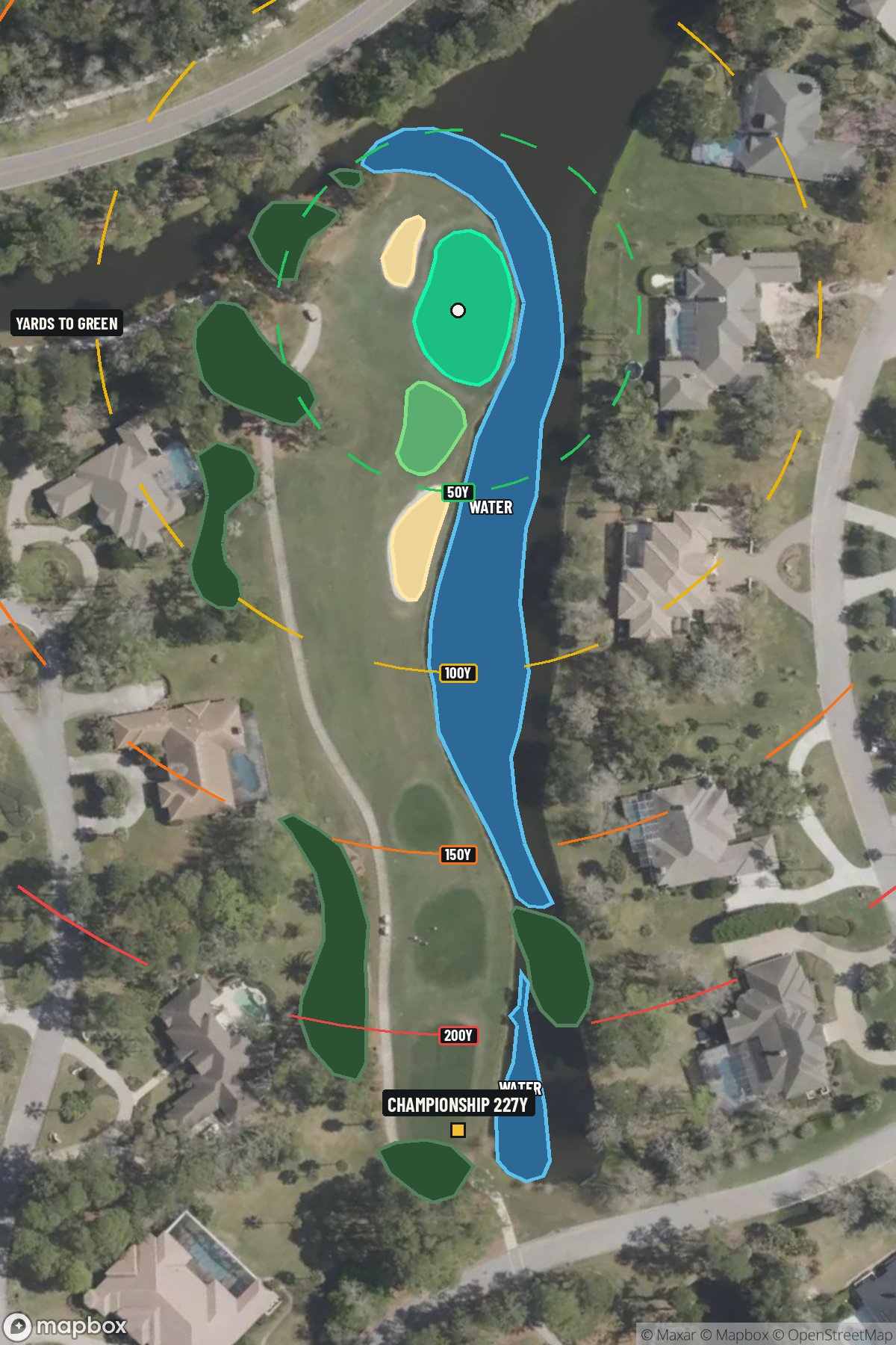 Hole 11 aerial at TPC Sawgrass (Dye Valley)