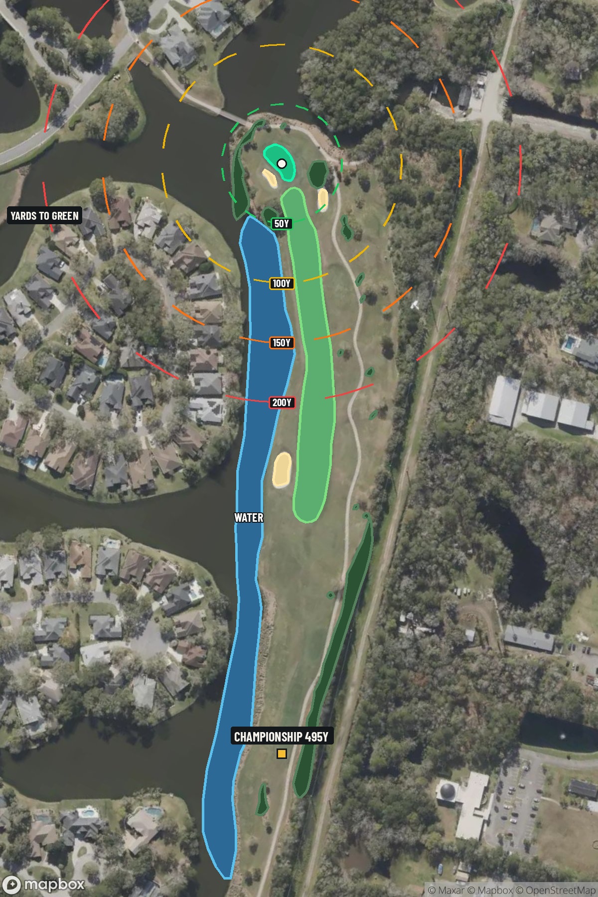 Hole 17 aerial at TPC Sawgrass (Dye Valley)