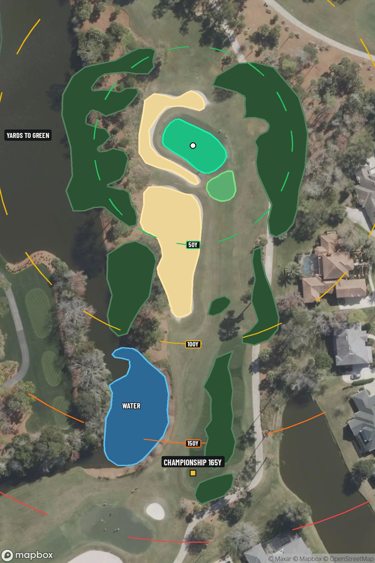 Hole 2 aerial at TPC Sawgrass (Dye Valley)