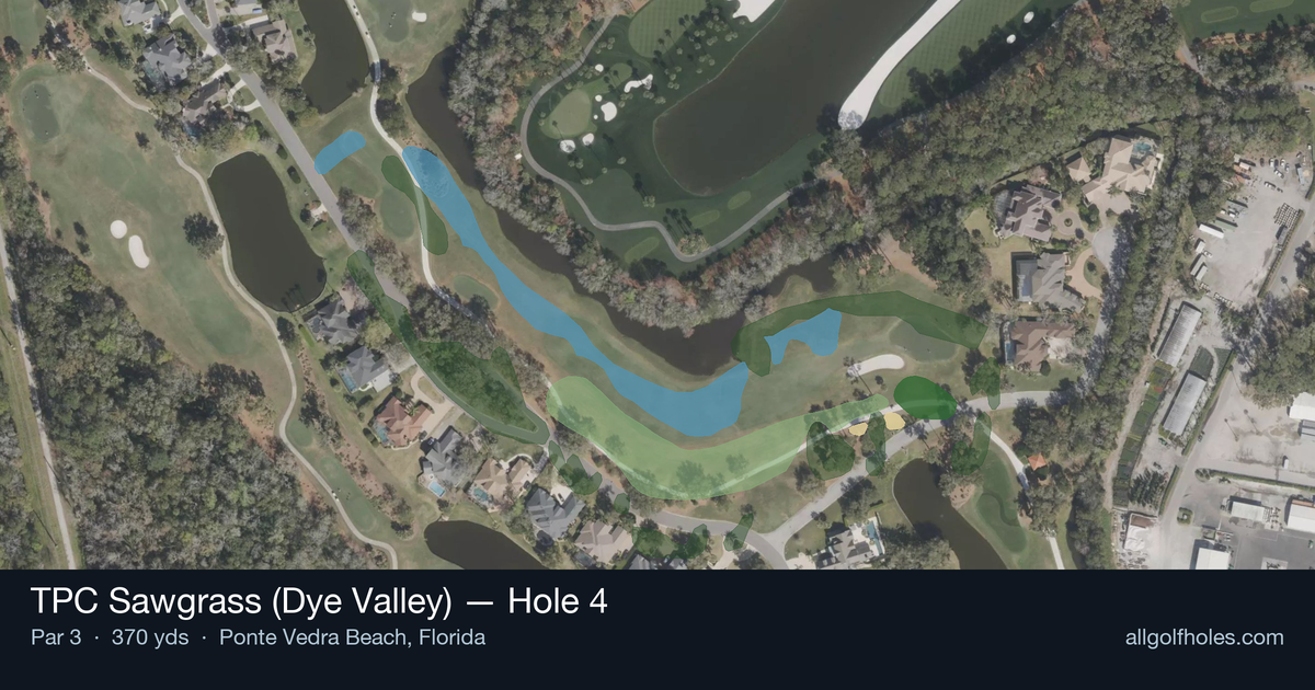 Hole 4 aerial at TPC Sawgrass (Dye Valley)