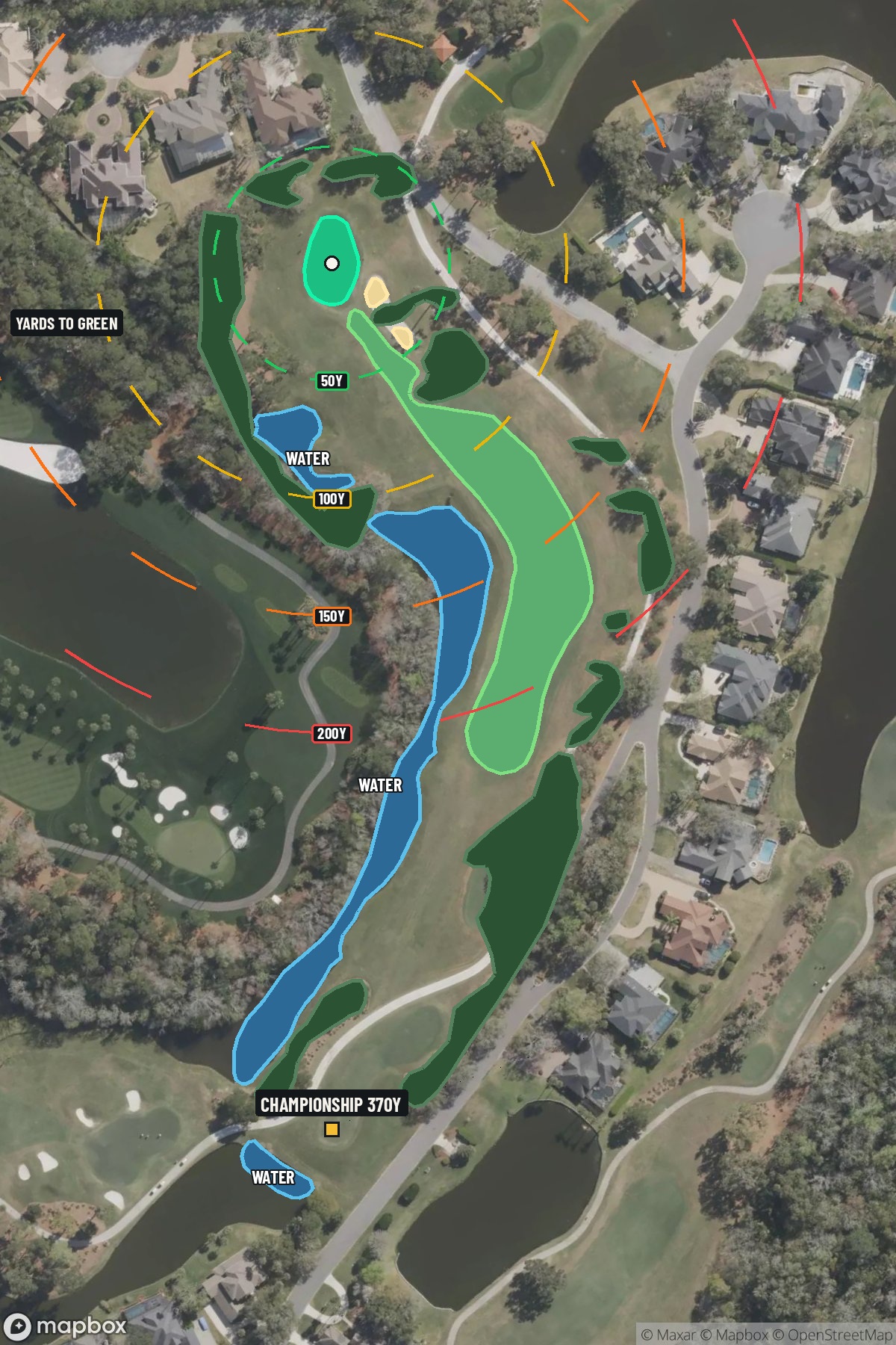 Hole 4 aerial at TPC Sawgrass (Dye Valley)
