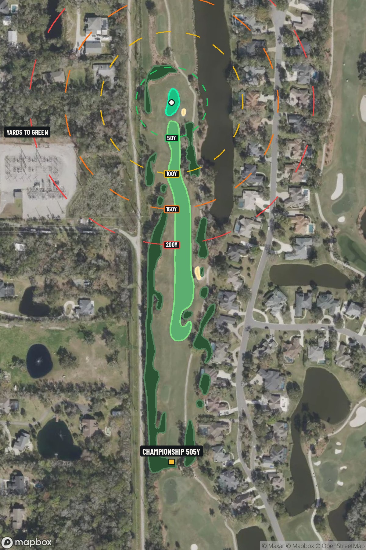 Hole 8 aerial at TPC Sawgrass (Dye Valley)