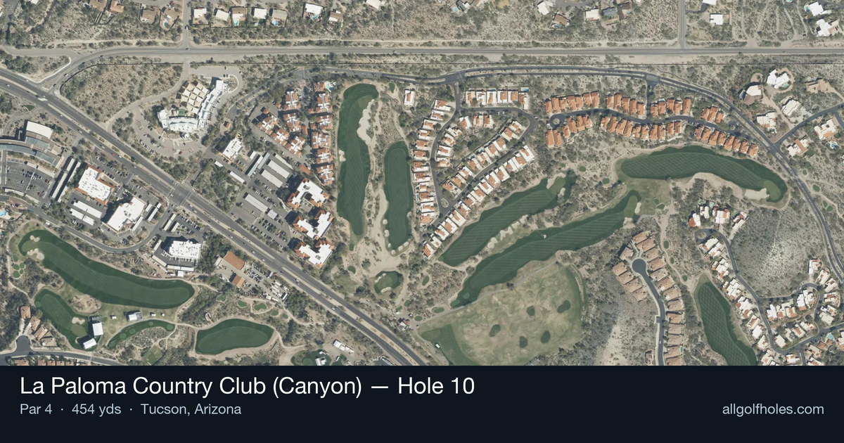 Hole 10 aerial at La Paloma Country Club (Canyon)