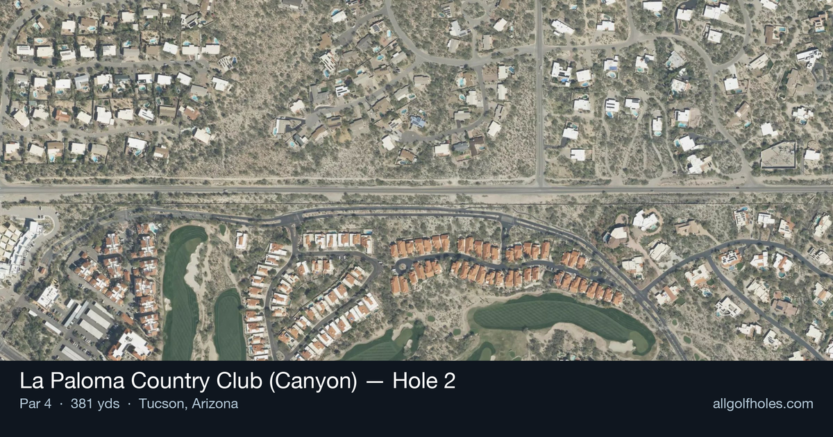 Hole 2 aerial at La Paloma Country Club (Canyon)