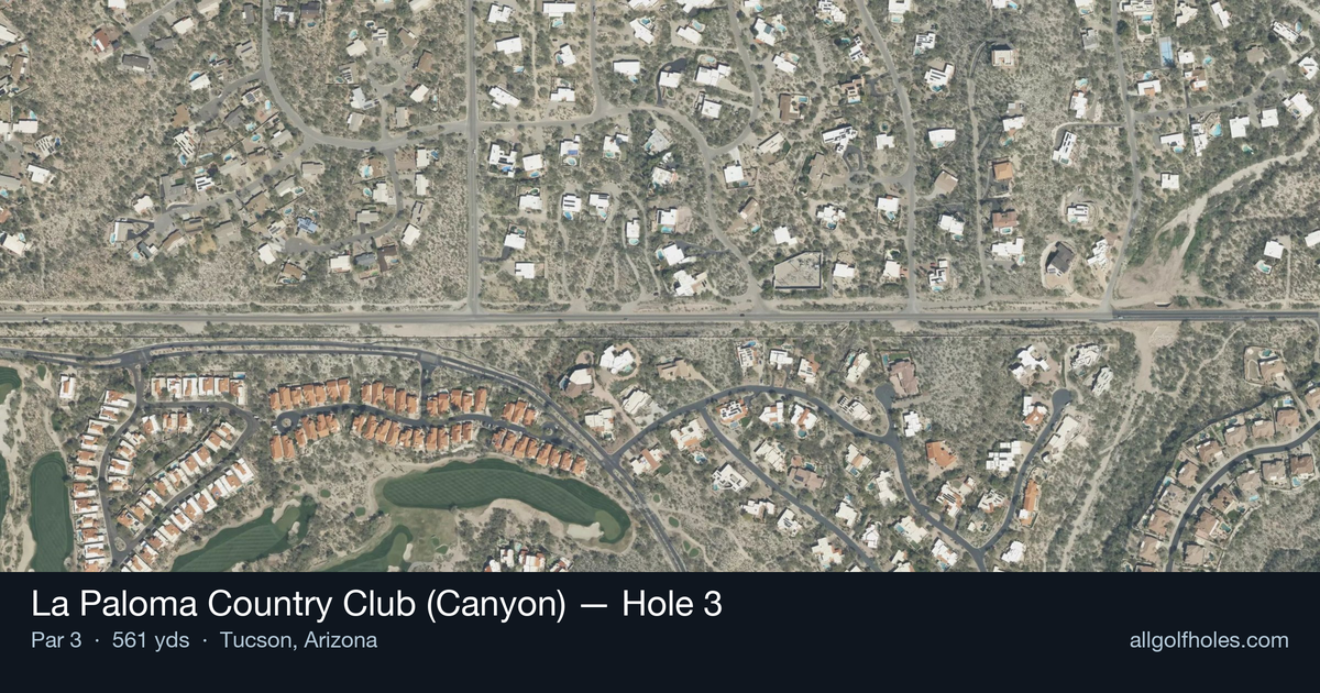 Hole 3 aerial at La Paloma Country Club (Canyon)