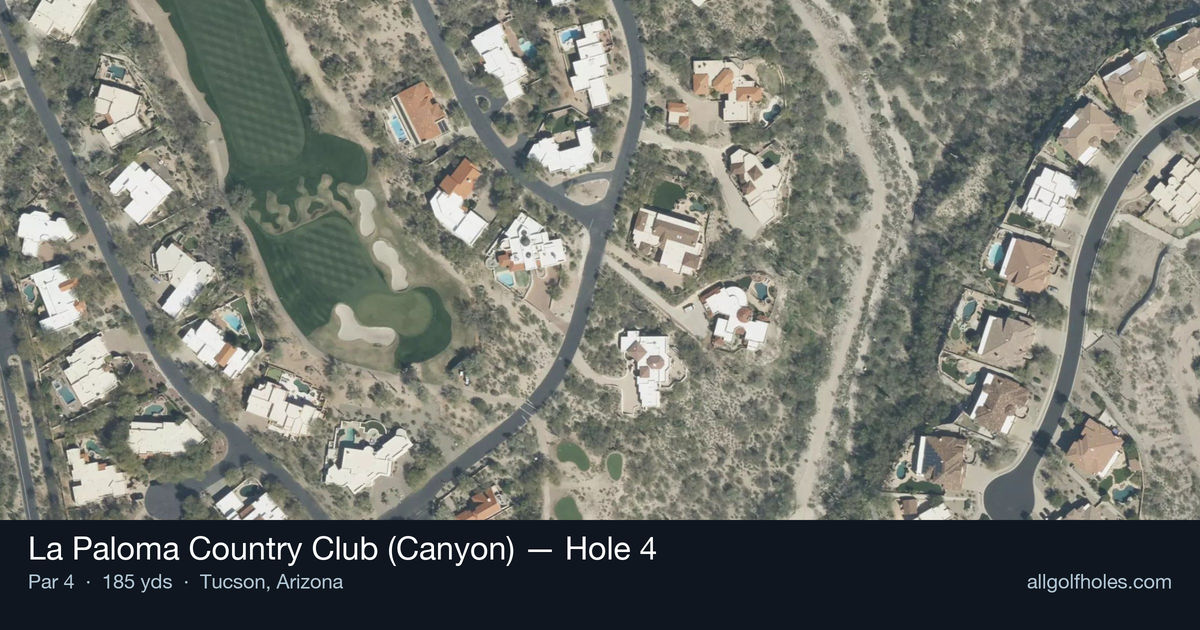 Hole 4 aerial at La Paloma Country Club (Canyon)