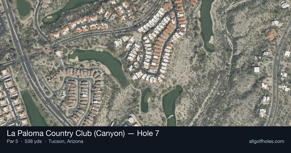 Hole 7 aerial at La Paloma Country Club (Canyon)