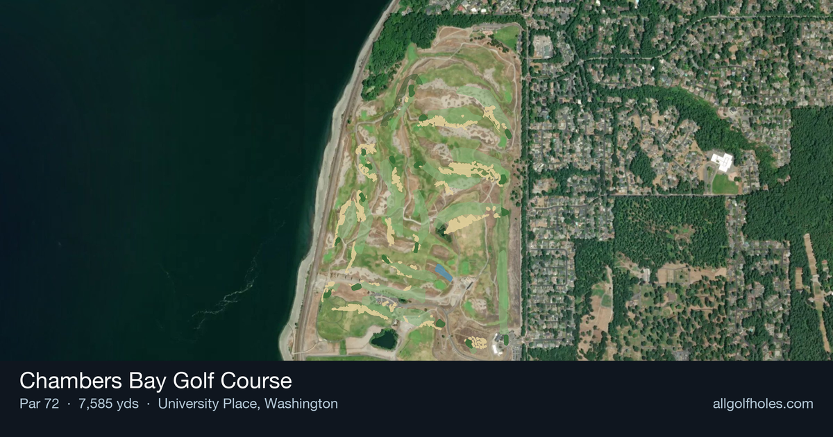 Chambers Bay Golf Course aerial view
