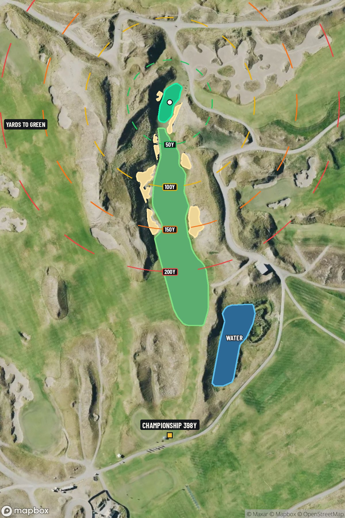 Hole 10 aerial at Chambers Bay Golf Course
