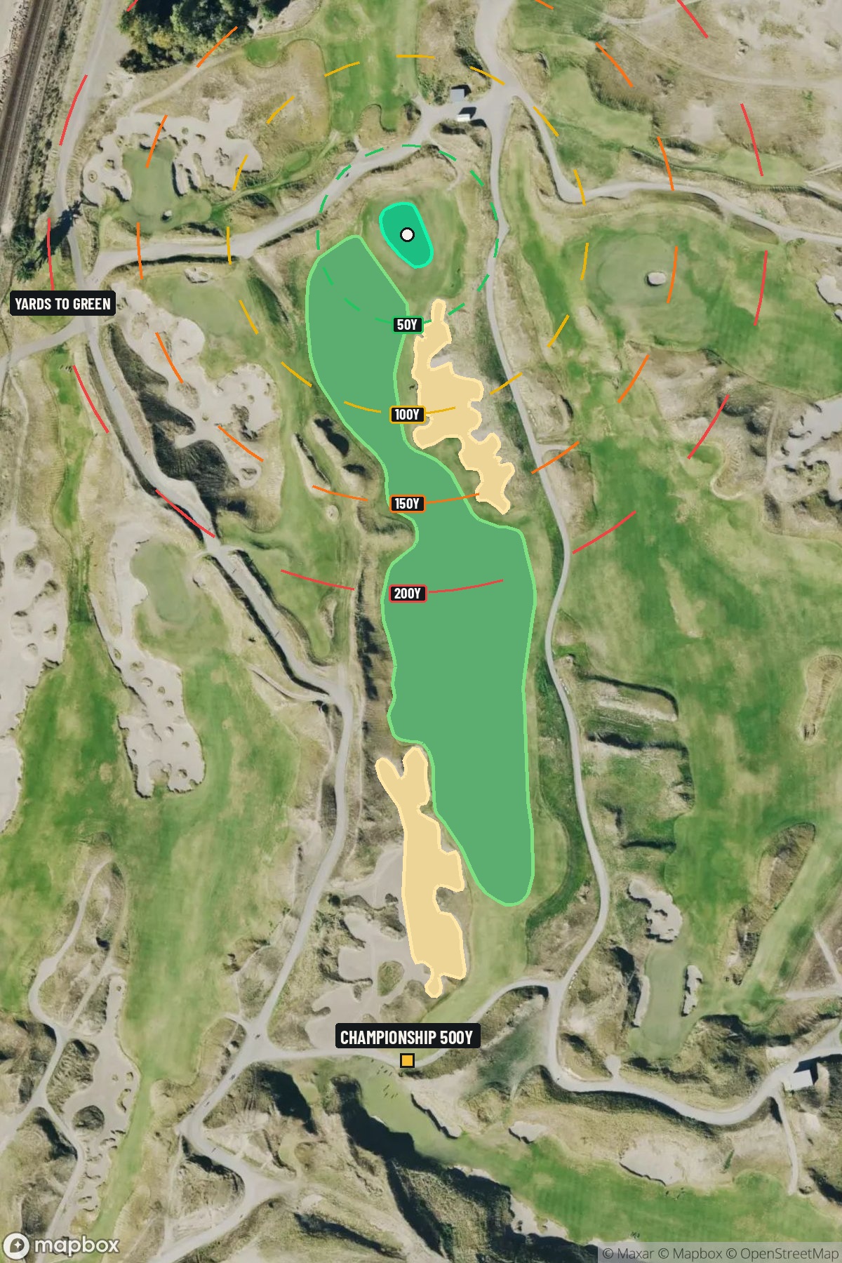 Hole 11 aerial at Chambers Bay Golf Course