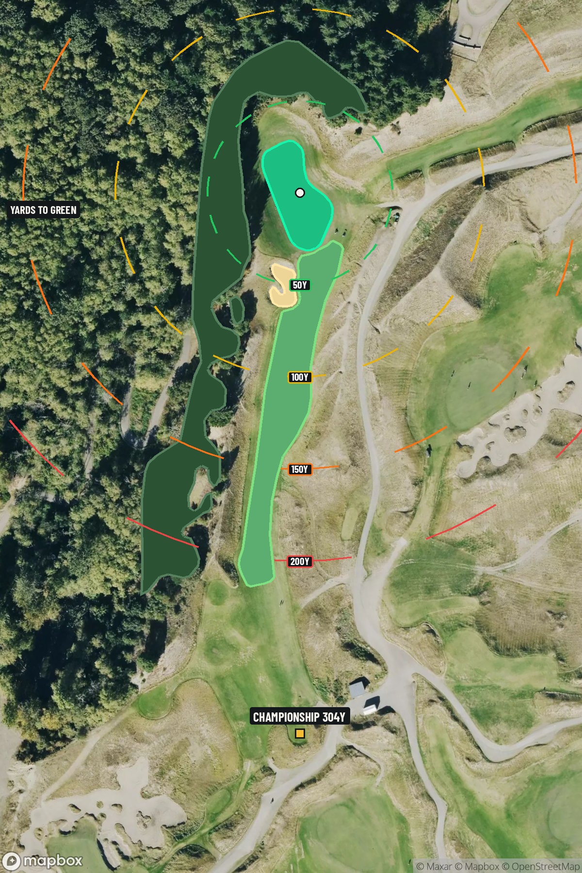 Hole 12 aerial at Chambers Bay Golf Course