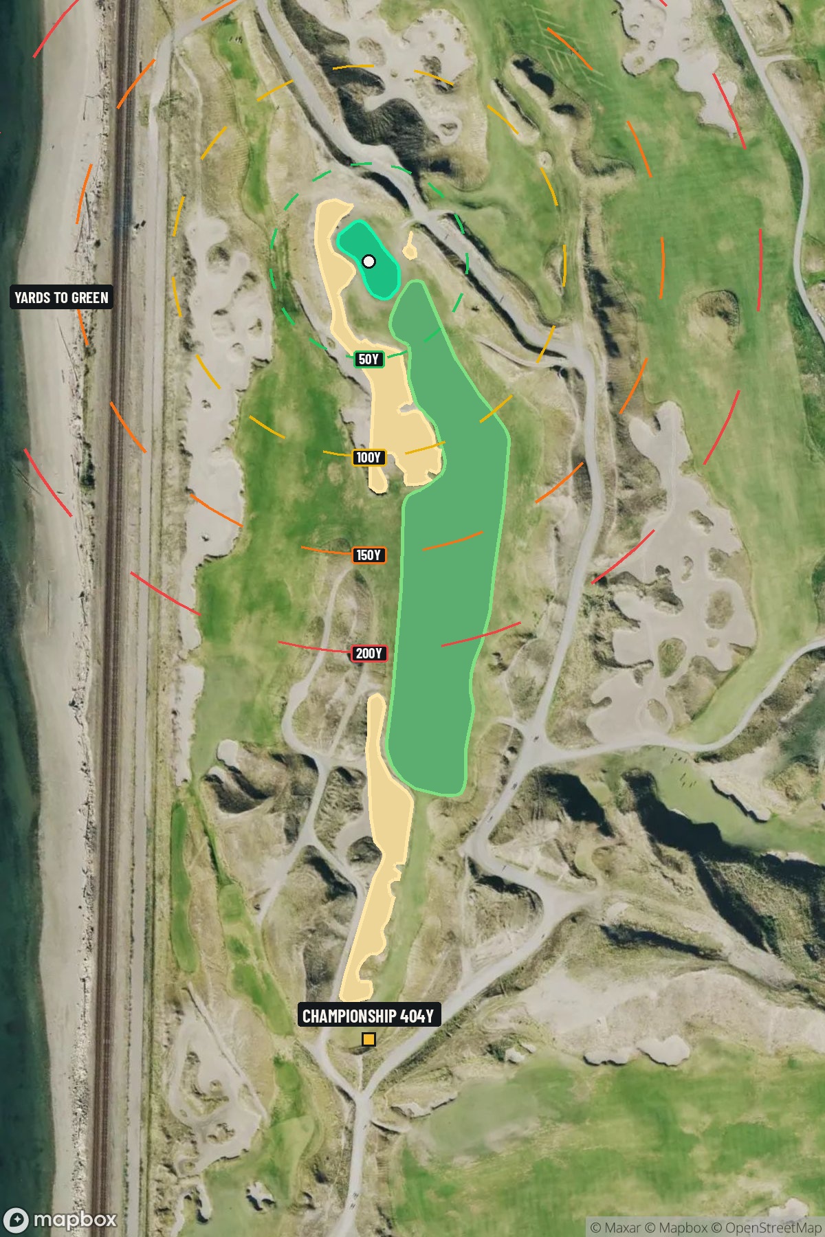 Hole 2 aerial at Chambers Bay Golf Course