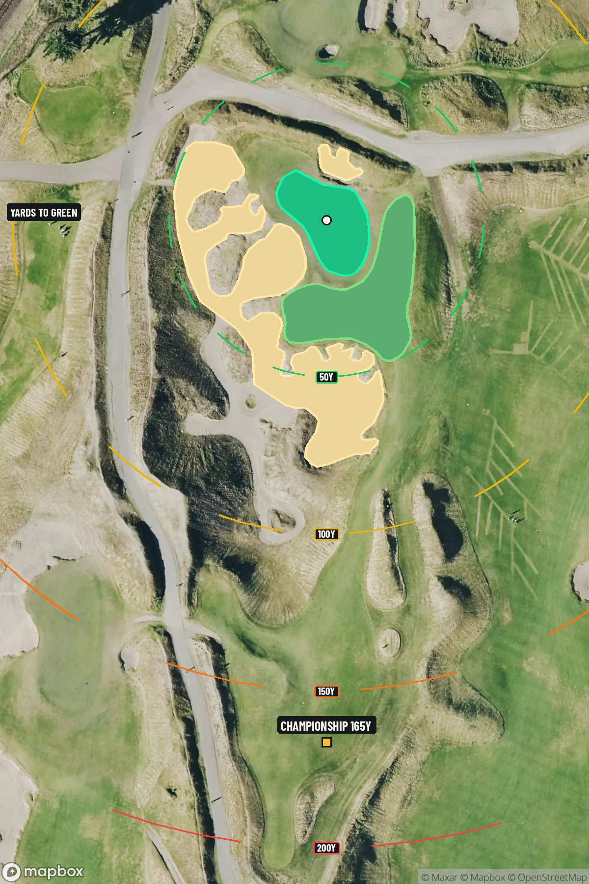 Hole 3 aerial at Chambers Bay Golf Course