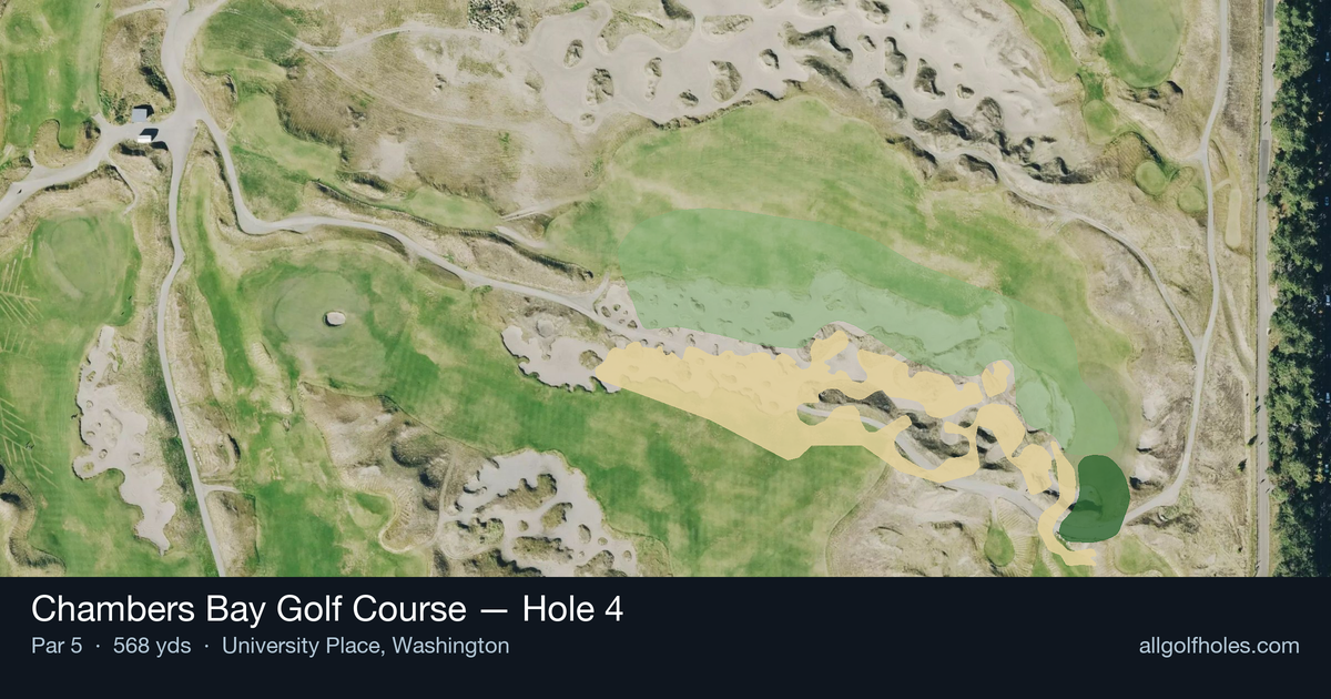 Hole 4 aerial at Chambers Bay Golf Course