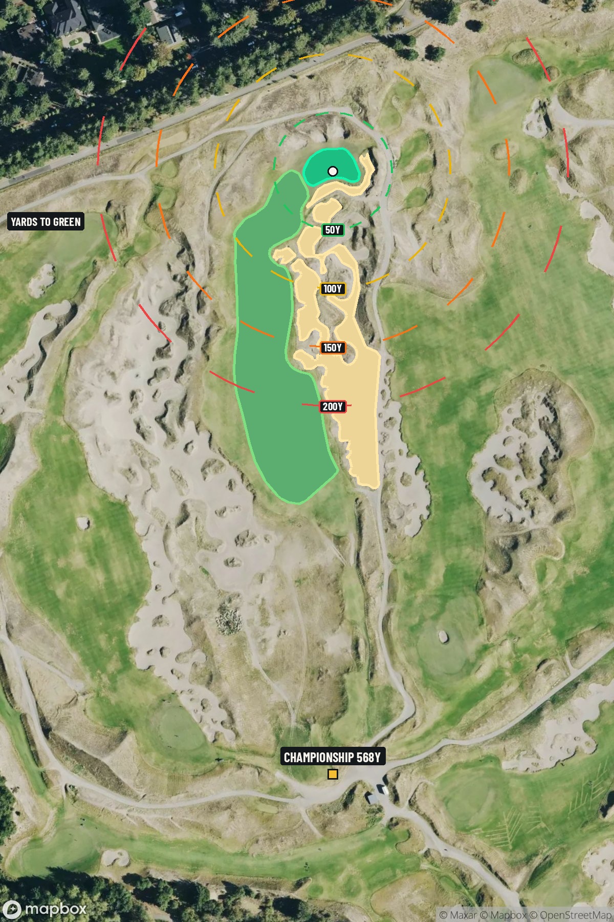 Hole 4 aerial at Chambers Bay Golf Course