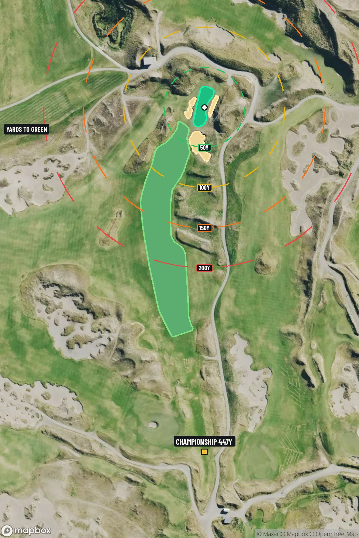 Hole 6 aerial at Chambers Bay Golf Course