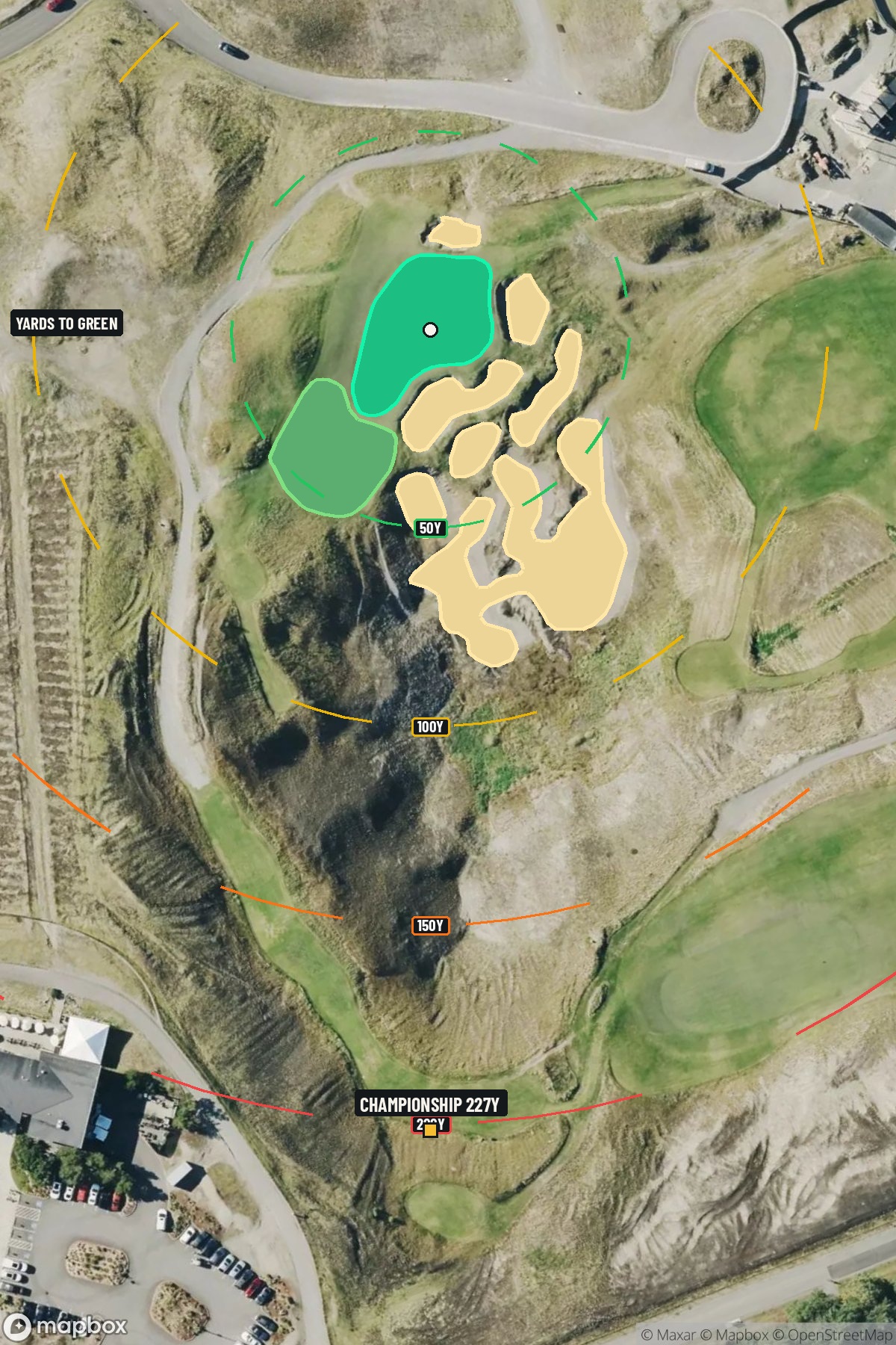 Hole 9 aerial at Chambers Bay Golf Course