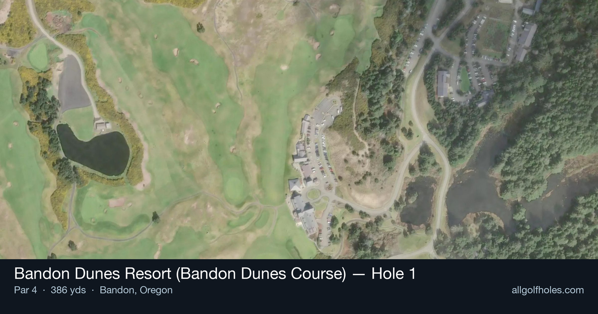 Hole 1 aerial at Bandon Dunes Resort (Bandon Dunes Course)