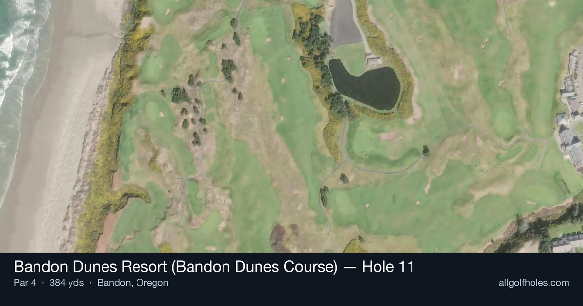 Hole 11 aerial at Bandon Dunes Resort (Bandon Dunes Course)