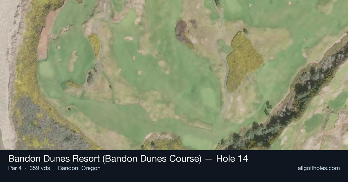Hole 14 aerial at Bandon Dunes Resort (Bandon Dunes Course)