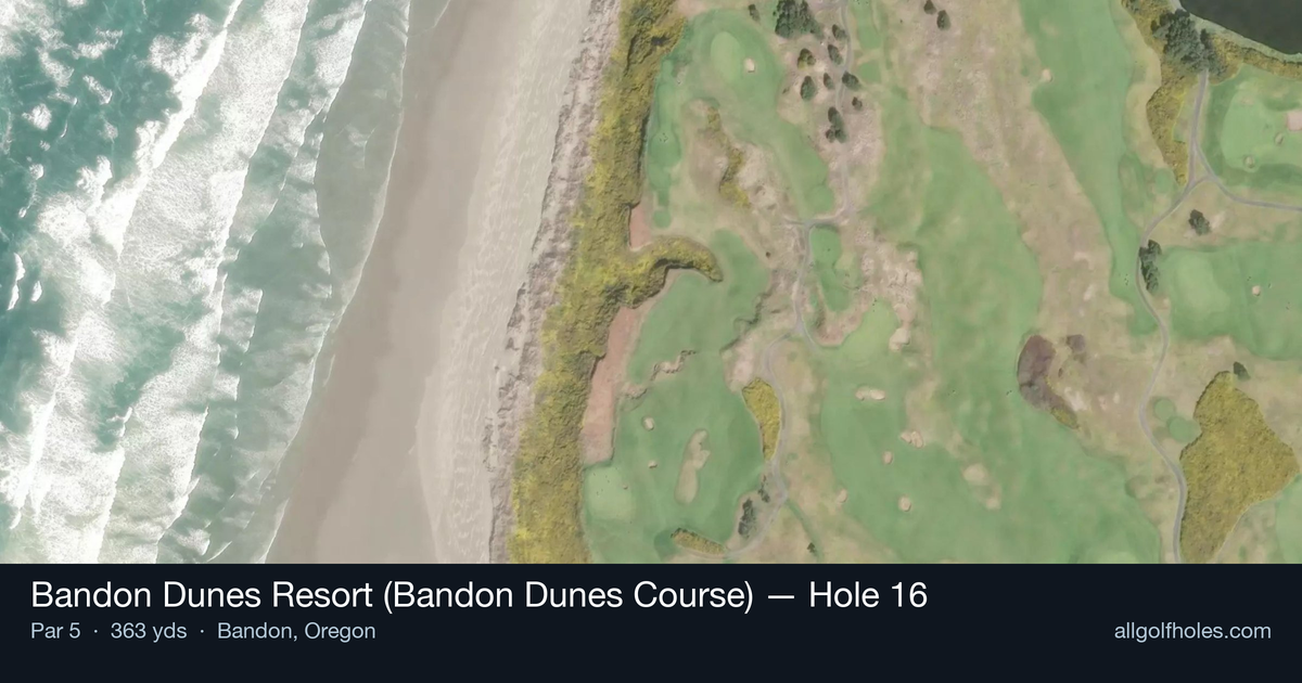 Hole 16 aerial at Bandon Dunes Resort (Bandon Dunes Course)