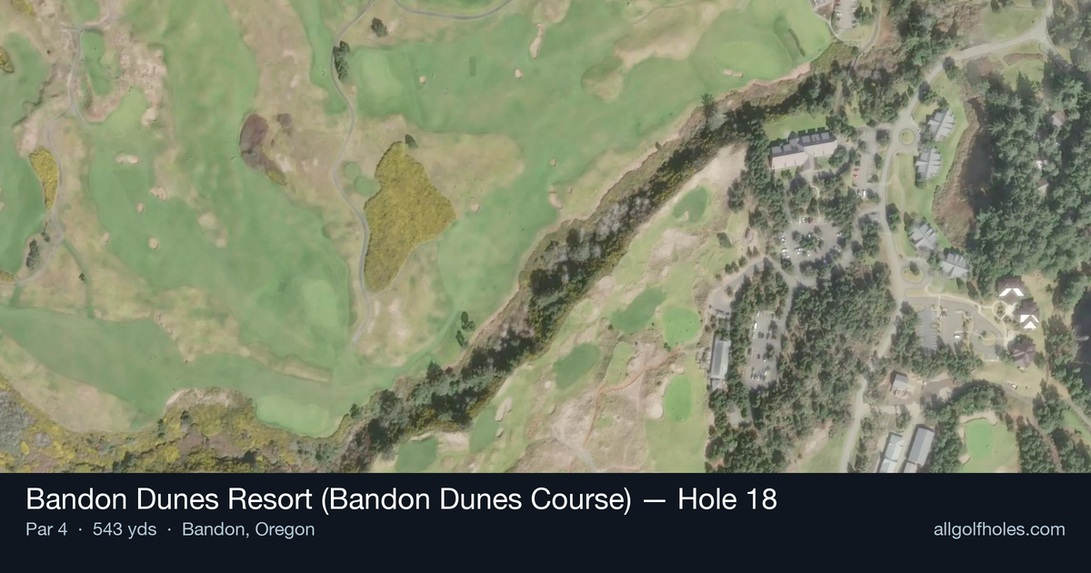 Hole 18 aerial at Bandon Dunes Resort (Bandon Dunes Course)